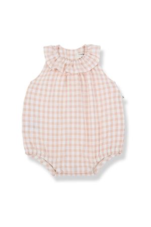 Pagliaccetto in misto cotone beige e rosa 1+IN THE FAMILY KIDS | CORFUBLOSSOM